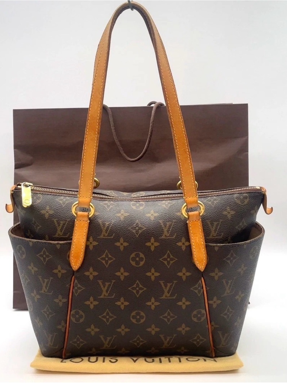 Louis Vuitton Totally PM Monogram Canvas Tote with Brown & Tan Leather